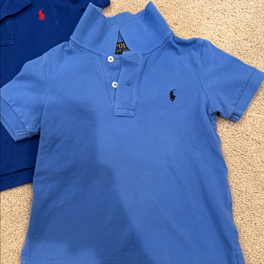 2 - Ralph Lauren Kids' Navy and Light Blue Polo Shirts - Picture 2 of 7